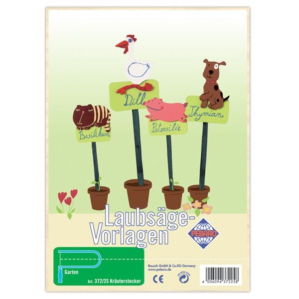 Pebaro - Laubsägevorlage DIN A4 1 Platte Kräuterstecker