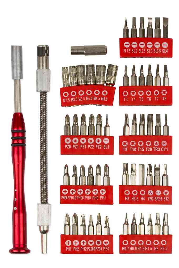 PEBARO MBS55 - Präzisionsschraubendreher-Set mit 48 Schraubendrehereinsätze 57-teilig