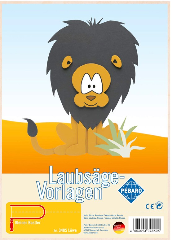 PEBARO 348S - Laubsägevorlage Löwe 1 Platte Größe DIN A4