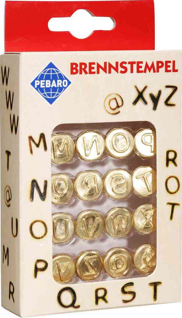 Peter Bausch GmbH & Co. Kg Pebaro 20500 - Brennstempel Buchstaben M-Z Und Zeichen 16-teilig Passend Zum Pebaro-Brandmalkolben Brandmalerei