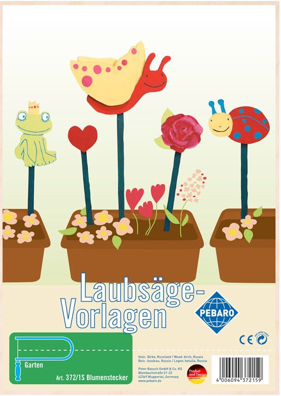 Pebaro - Laubsägevorlage DINA 4 1 Platte Blumenstecker