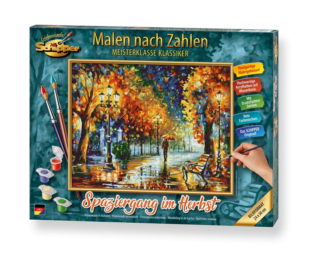 Schipper 609240910 - Malen nach Zahlen Spaziergang im Herbst 24 x 30 cm