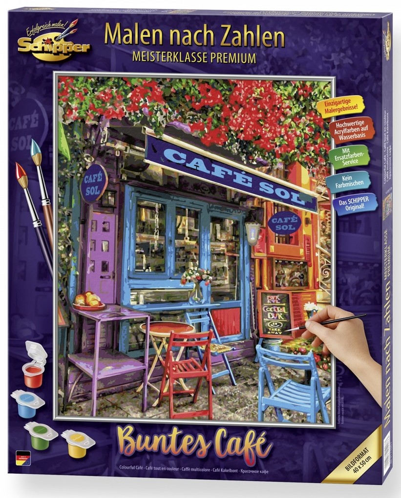 Schipper 609130903 - Malen nach Zahlen Buntes Café 40 x 50 cm