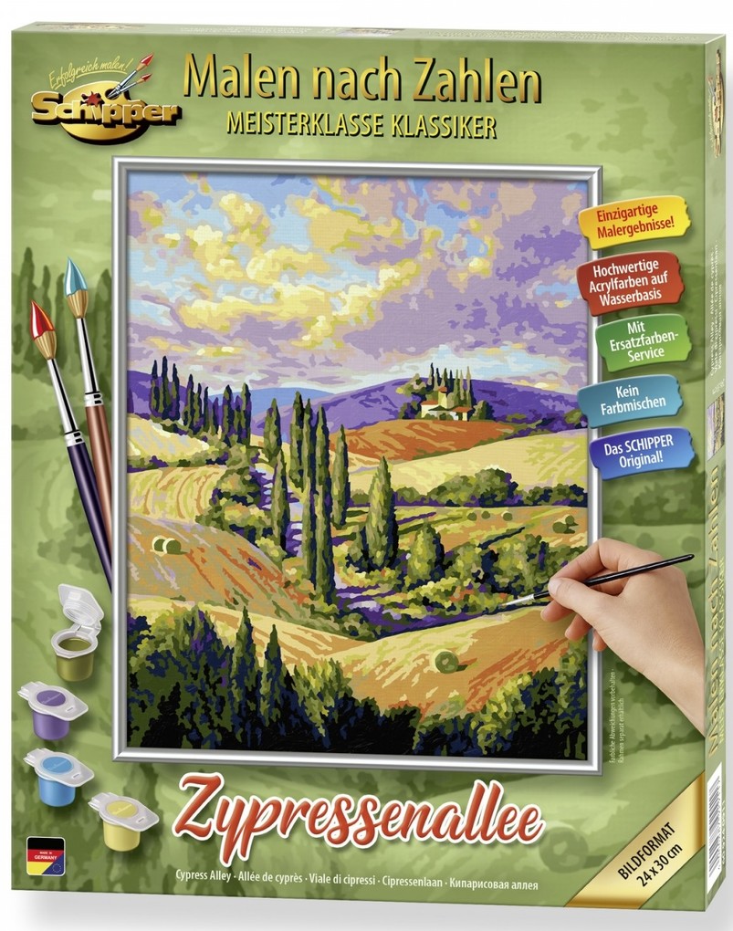 Schipper 609240911 - Malen nach Zahlen Zypressenallee 24 x 30 cm