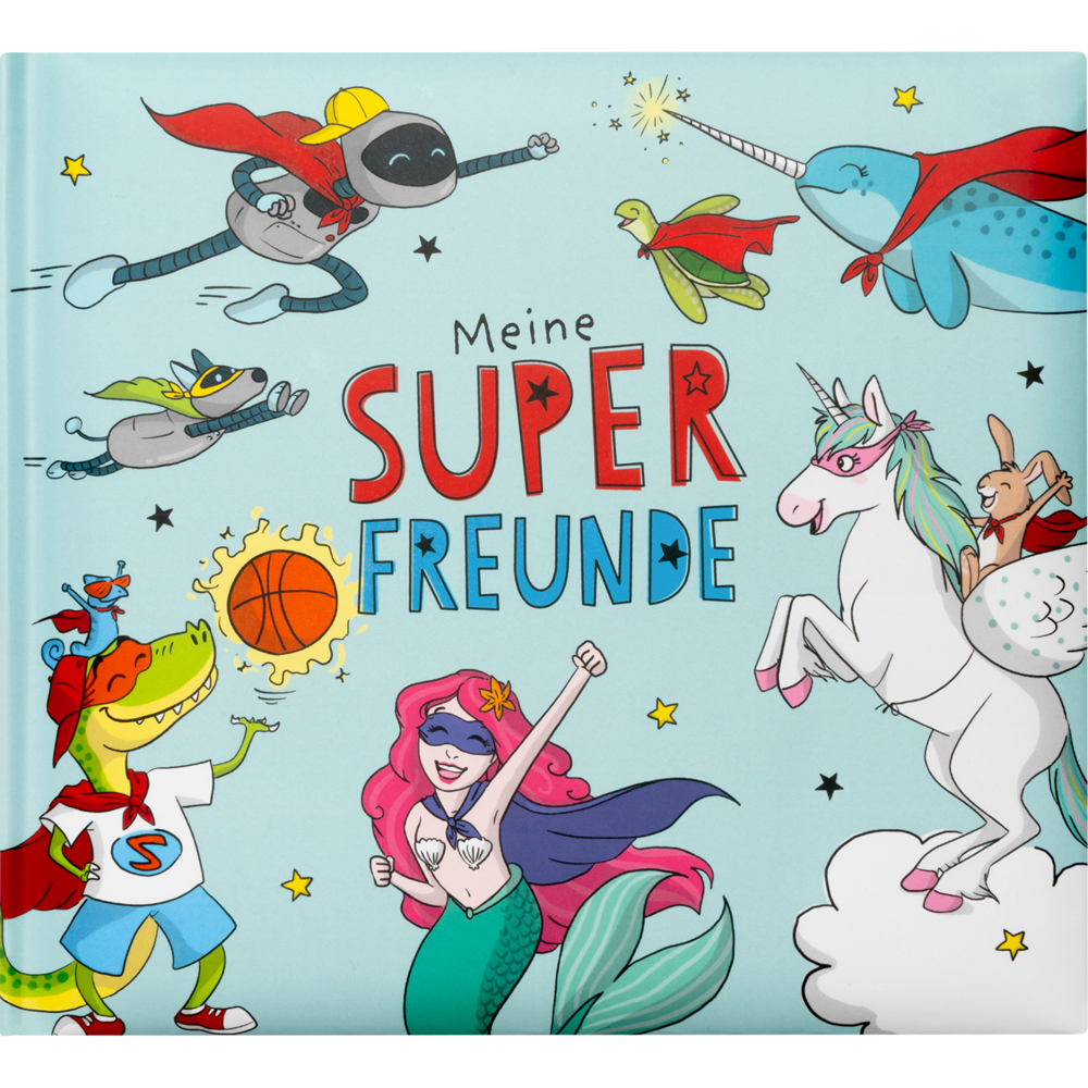 Freundebuch Motiv 'Meine Super Freunde' blau