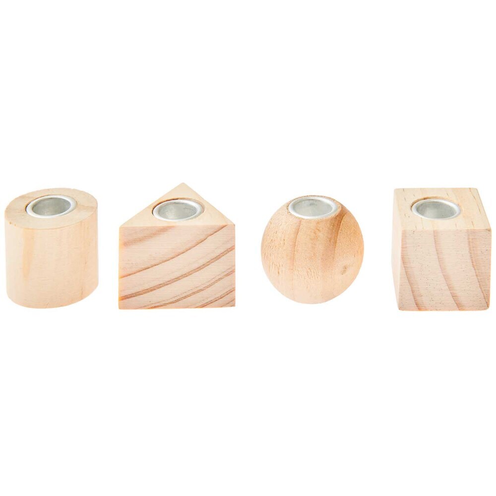 Mini Kerzenhalter Geometrische Formen 4 Stück FSC 100%