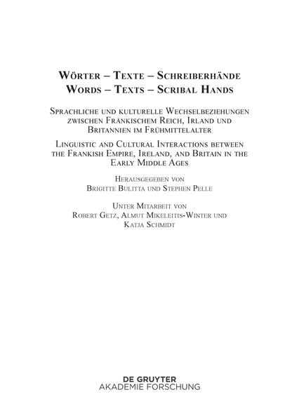 Wörter - Texte - Schreiberhände / Words - Texts - Scribal Hands