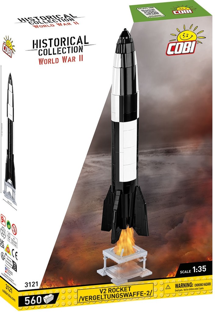 COBI Historical Collection 3121 - V2 Rocket/Vergeltungswaffe-2 WWII Bausatz 1:35 Bausatz 560 Klemmbausteine
