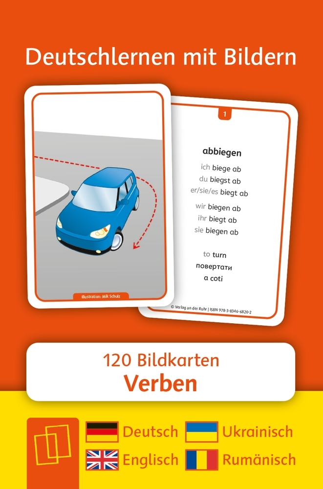 Verben: Set 1 - Deutsch Englisch Ukrainisch und Rumänisch