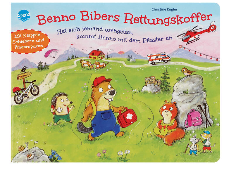 Benno Bibers Rettungskoffer. Hat sich jemand wehgetan kommt Benno mit dem Pflaster an
