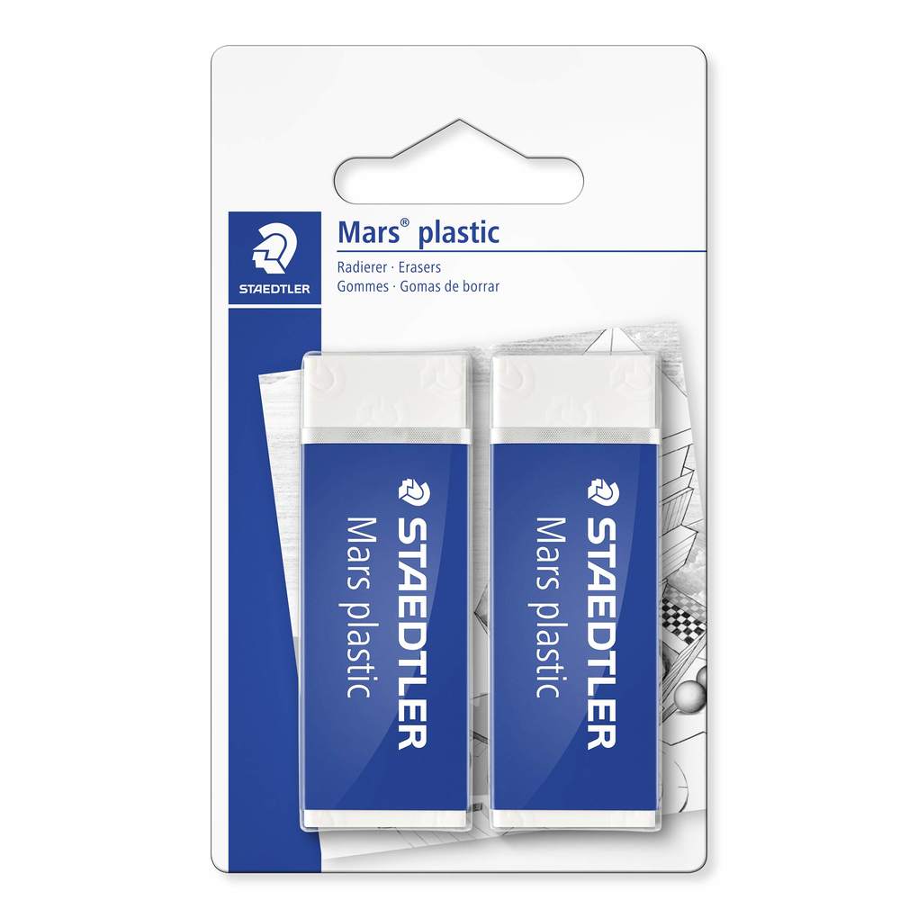 STAEDTLER Radierer Mars plastic phtalat und latexfrei weiß 2er Set