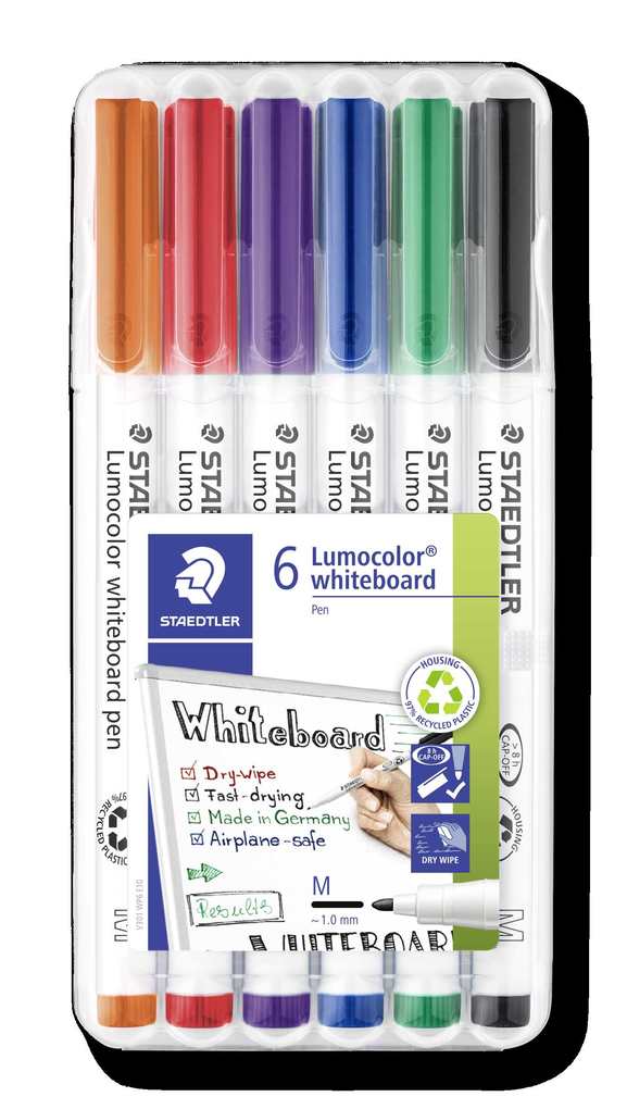 Staedtler 301 WP6 Whiteboard marker Assorted colours 1 pc Drywipe ...