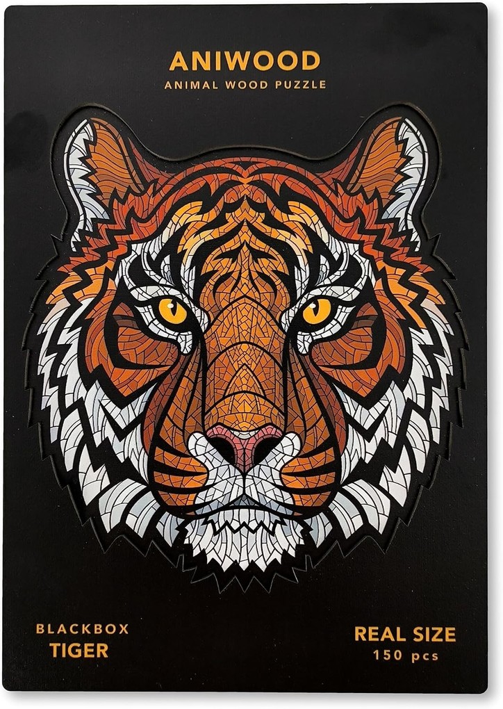 BestSaller J7402M - Aniwood Animal Wood Puzzle Tiger M Holz-Puzzle 150 Teile