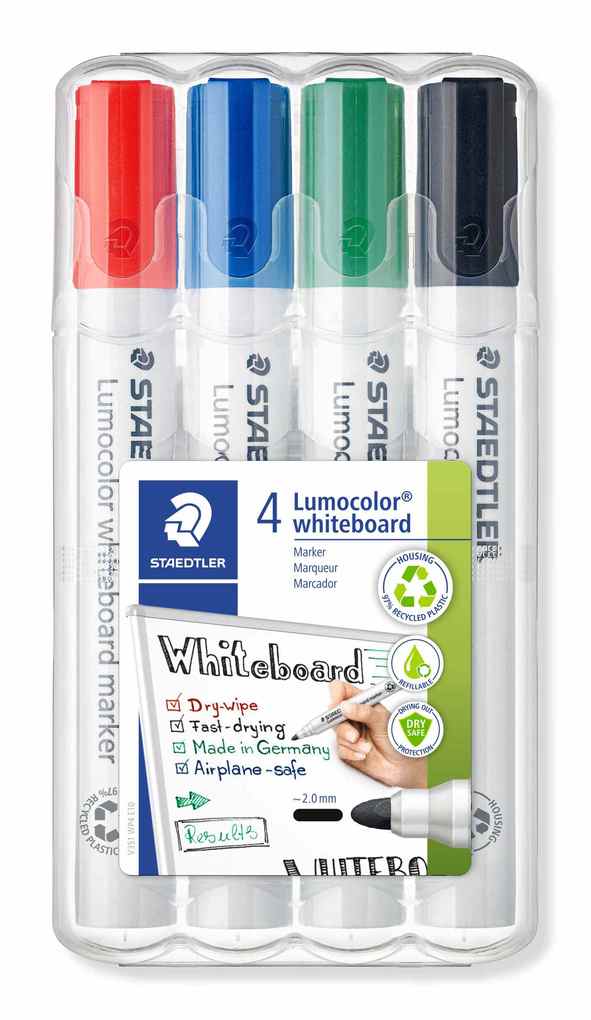 Staedtler Lumocolor 351 351 WP4 Whiteboardmarker Schwarz, Blau, Rot, Grün 4 St.