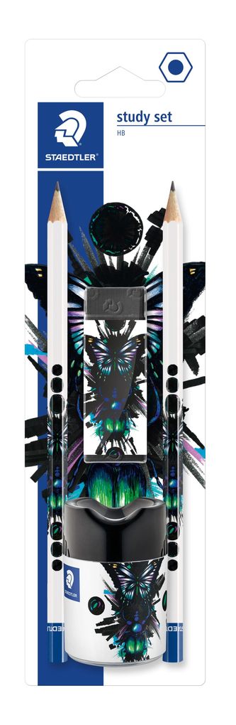 STAEDTLER Bleistifte Noris 130 Edition cool & cute HB 2er Set 1 Radierer + Spitzer