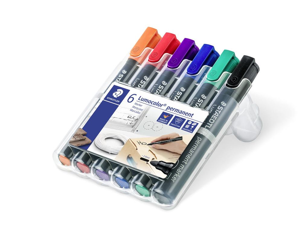 STAEDTLER Marker Lumocolor 352 permanent Rundspitze 6er Set