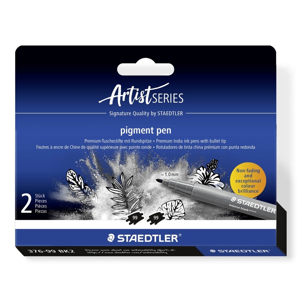 Staedtler Pigment pen intensiv schwarz 2 Stück