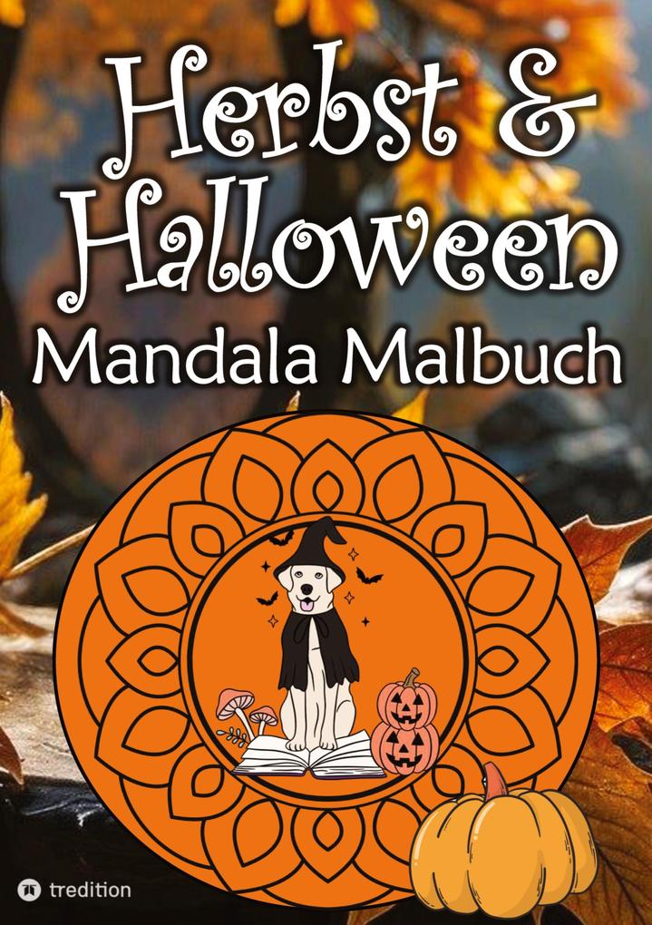 Herbst Mandala Malbuch für Erwachsene Halloween Mandalas Malblock Frauen Mädchen Kinder