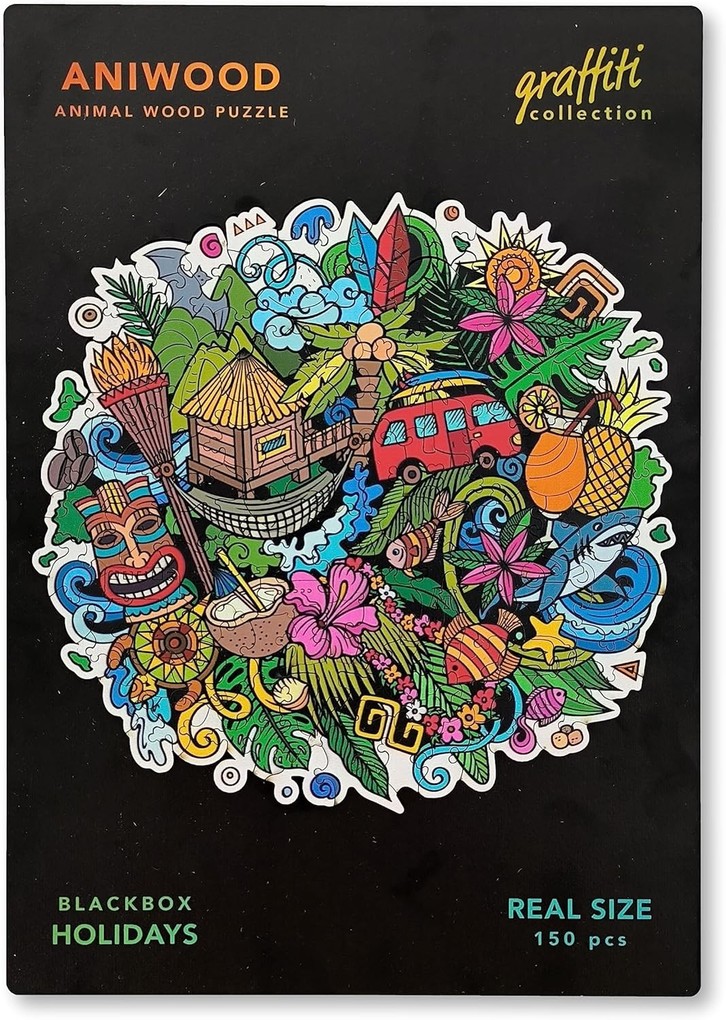 BestSaller J7405M - Aniwood Puzzle Graffiti Collection Holidays Holz-Puzzle 150 Teile Mandala