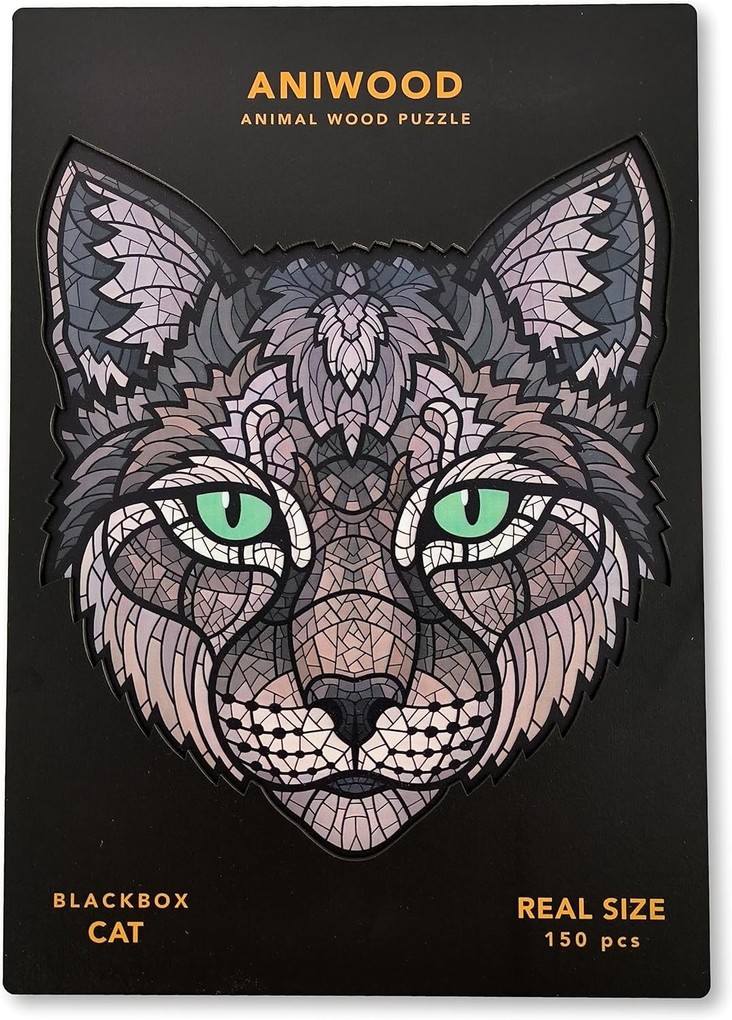 BestSaller J7403M - Aniwood Animal Wood Puzzle Katze M Holz-Puzzle 150 Teile