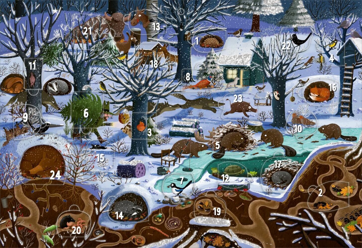 Adventskalender - Winter im Wald | Wandkalender