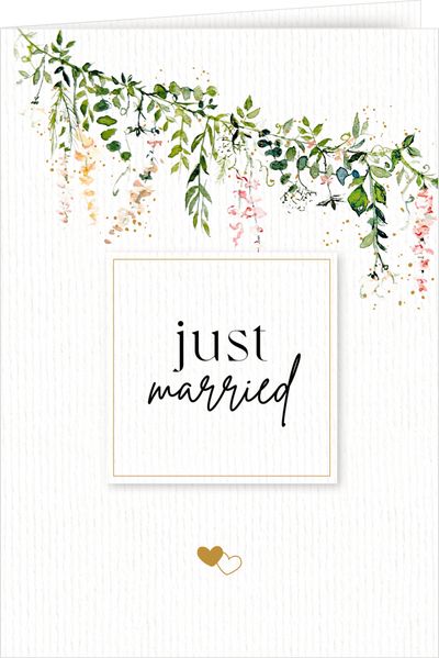 Grußkarte mit Kuvert - just married