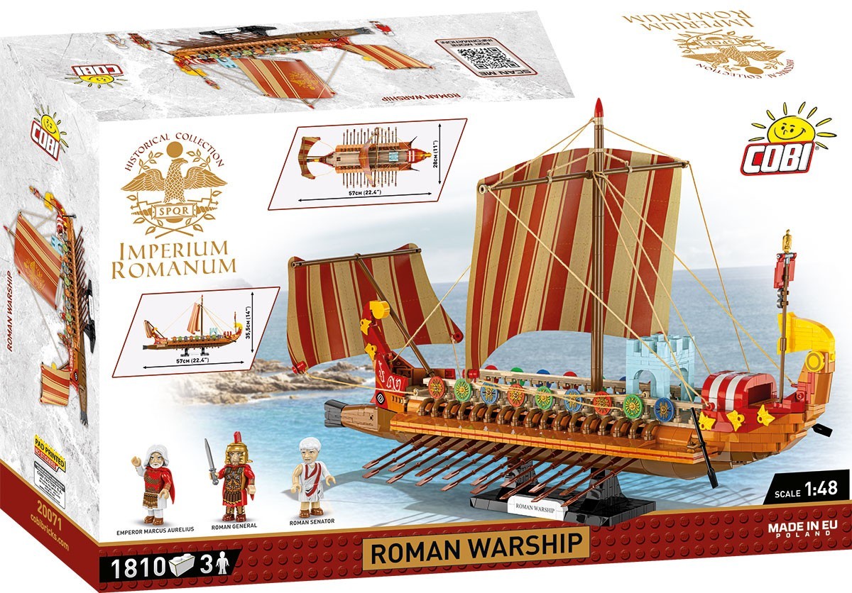 COBI Imperium Romanum 20071 - Roman Warship Römisches Kriegsschiff Bausatz 1810 Klemmbausteine/3 Figuren