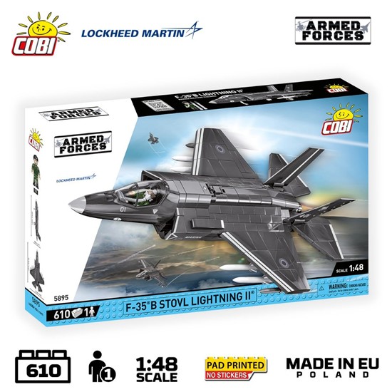 COBI Armed Forces 5895 - F-35 B Stovil Lightning II 1:48 Bausatz 610 Klemmbausteine 1 Figur
