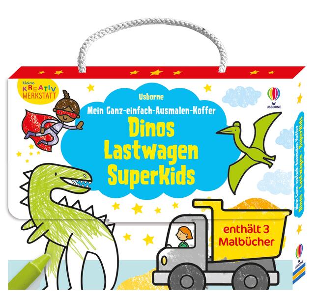 Kleine Kreativ-Werkstatt - Mein Ganz-einfach-Ausmalen-Koffer: Dinos Lastwagen Superkids
