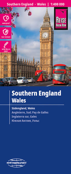 Reise Know-How Landkarte Südengland Wales | Southern England Wales (1:400.000)