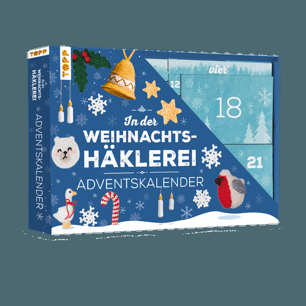 In der Weihnachtshäklerei - Der Adventskalender mit Material und Anleitungsbuch für 24 Häkelprojekte
