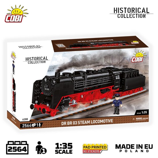 COBI Trains 6288 - DR BR 03 Steam Lokomotive 1:35 Bausatz 2564 Klemmbausteine 1 Figur