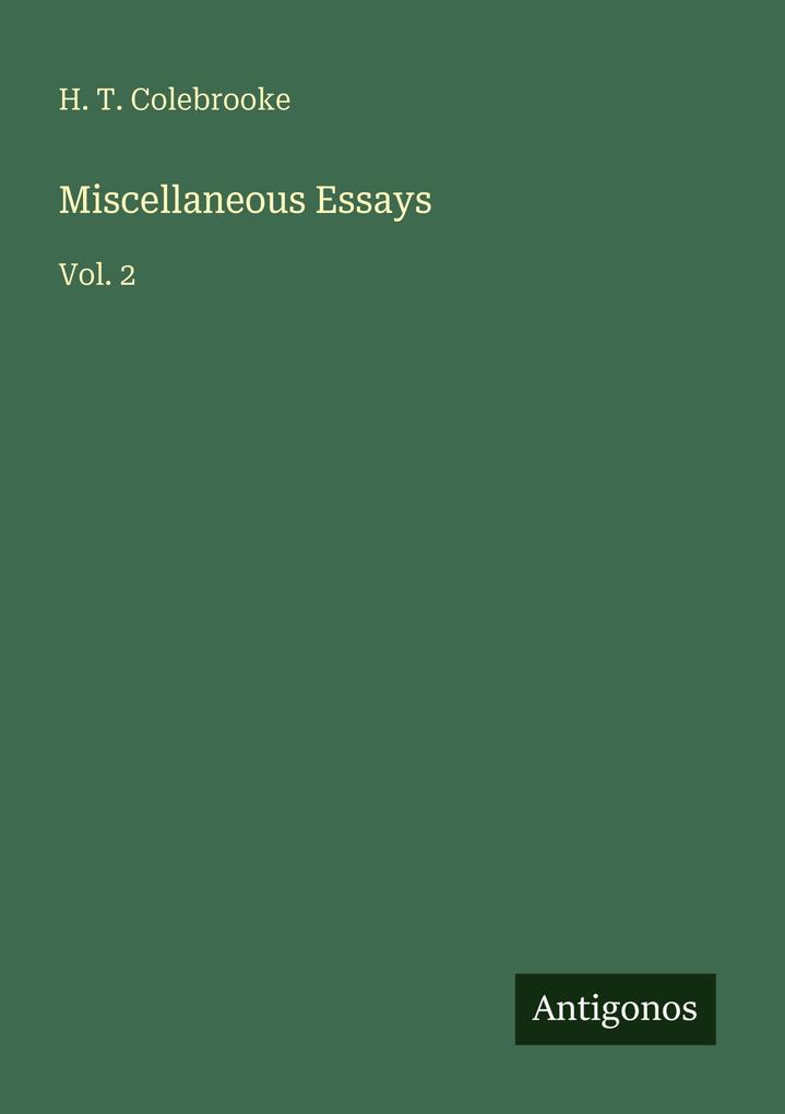 Miscellaneous Essays