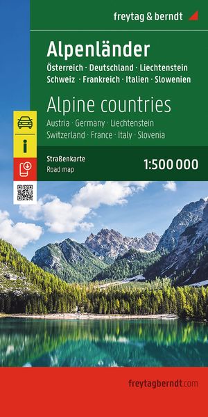 freytag & berndt Straßenkarte Alpenländer Österreich - Deutschland - Schweiz - Frankreich - Italien - Slowenien 1:500.000