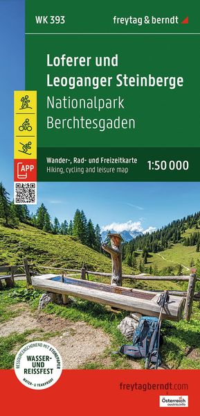 freytag & berndt Wanderkarte WK 393 Loferer und Leoganger Steinberge Nationalpark Berchtesgaden 1:50.000