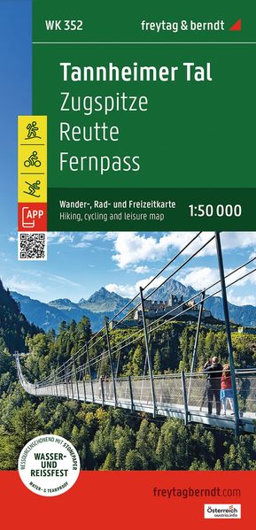 freytag & berndt Wanderkarte WK 352 Tannheimer Tal Zugspitze - Reutte - Fernpass 1:50.000