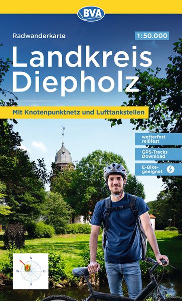 BVA Radwanderkarte Landkreis Diepholz mit Knotenpunkten 1:50.000