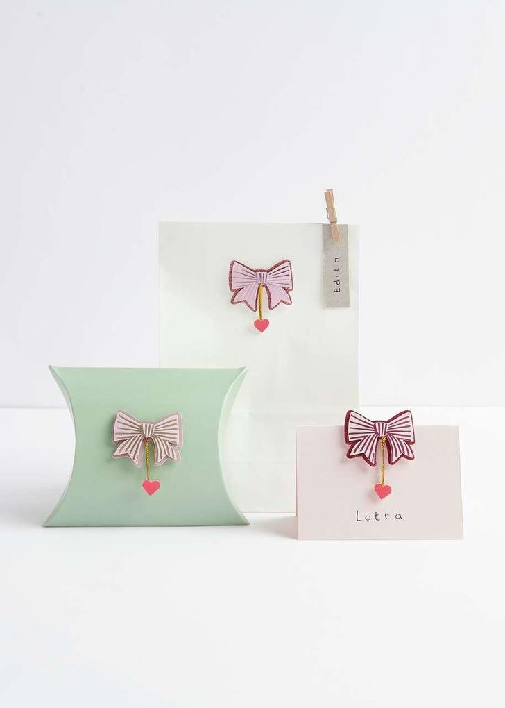 3D Sticker Schleifen / Herzen Peach FSC MIX