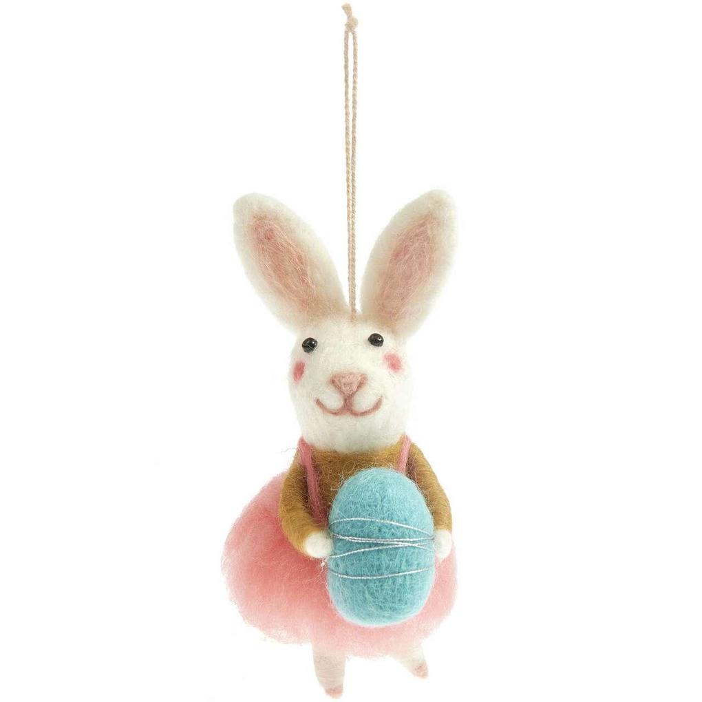 Aufhänger Filz-Hase mit Osterei 14 x 5 x 65cm
