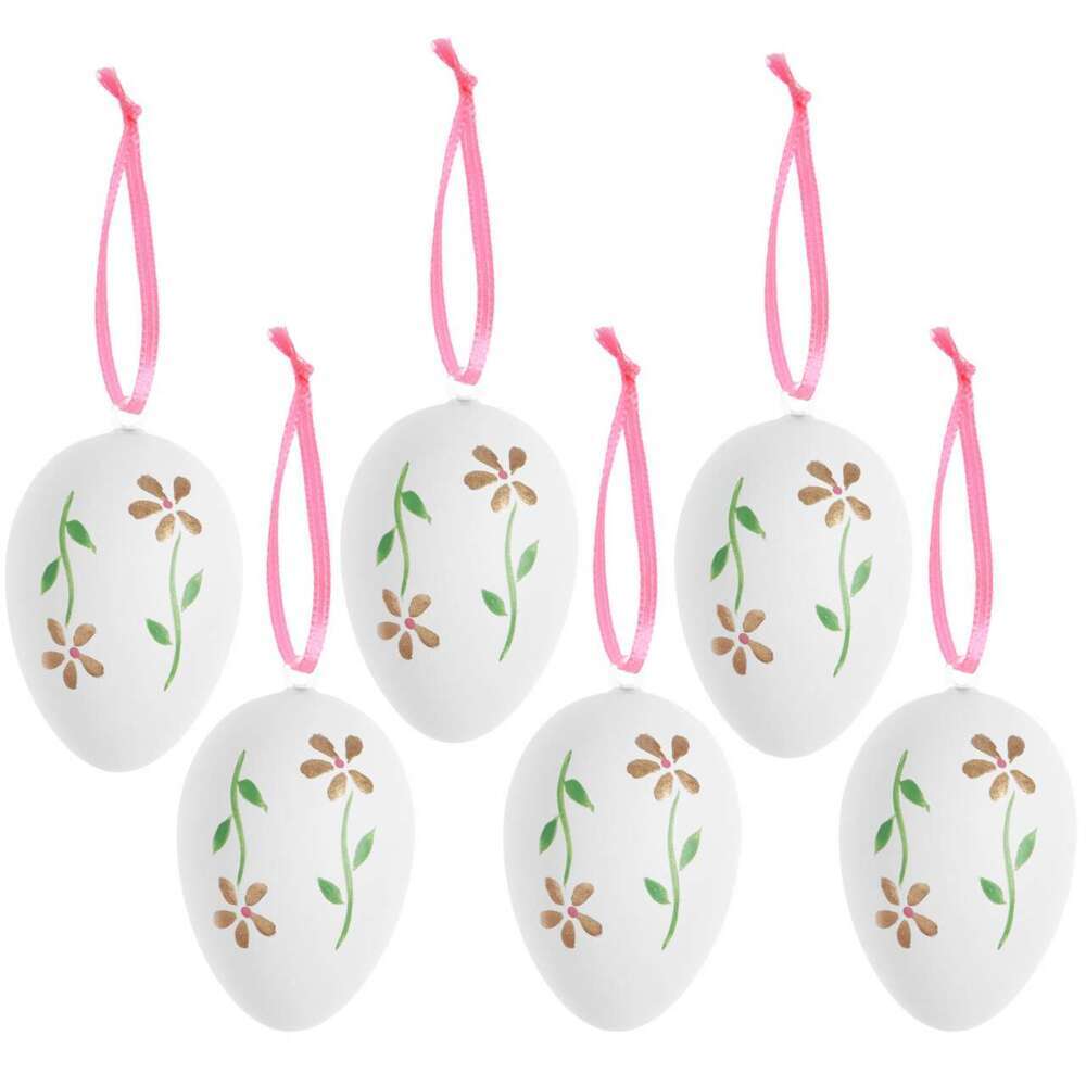 Eier Set Weiß/Gold 6 Stück