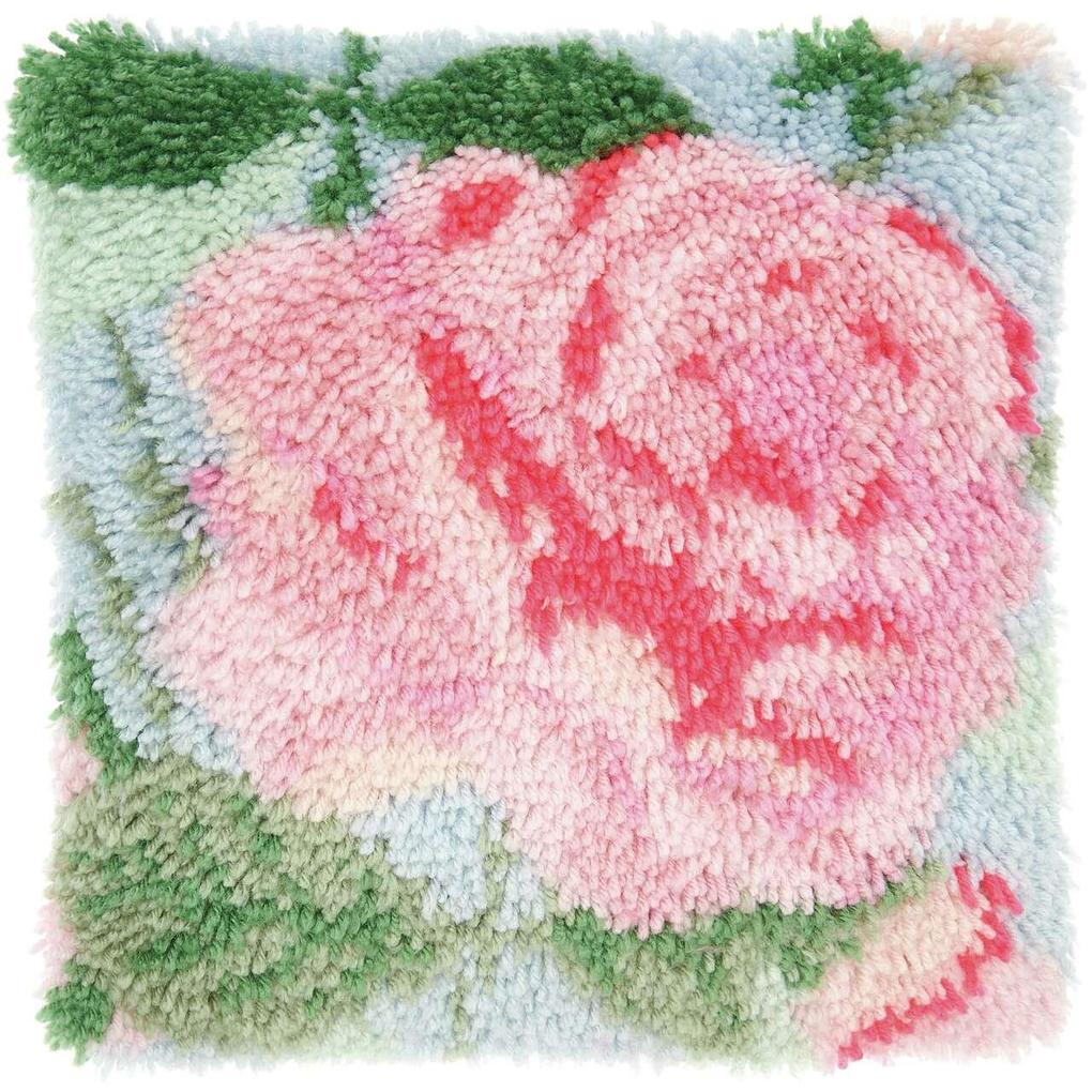 Rico Hooki Hooki Knüpfset Kissen Rose 40x40cm