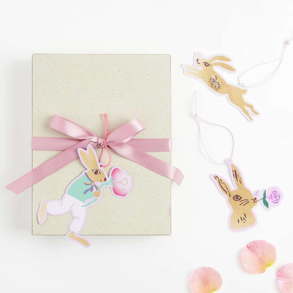 Geschenkanhänger La Vie en Rose Hasen FSC MIX