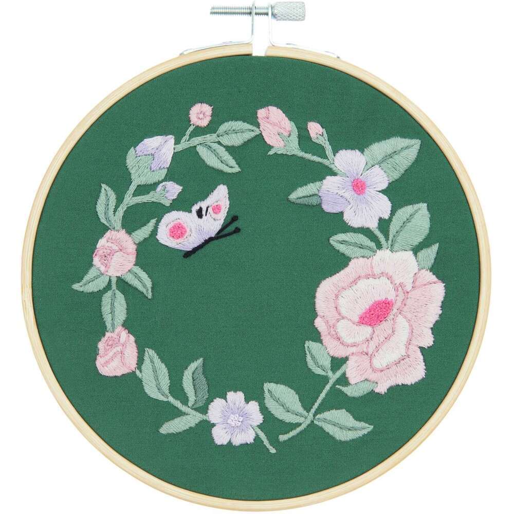 Stickpackung Vorgezeichnet Blumenkranz Ø15cm