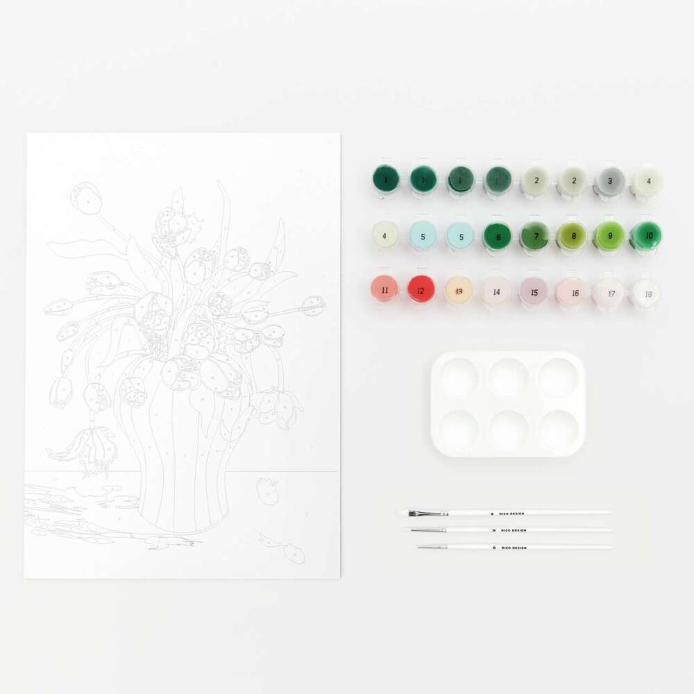 Malen nach Zahlen Set Tulpen Bouquet 26 x 37 cm FSC 100%