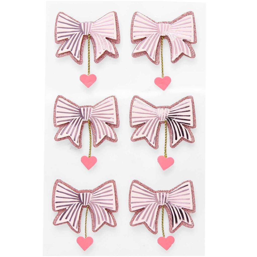 3D Sticker Schleifen / Herzen Pink FSC MIX