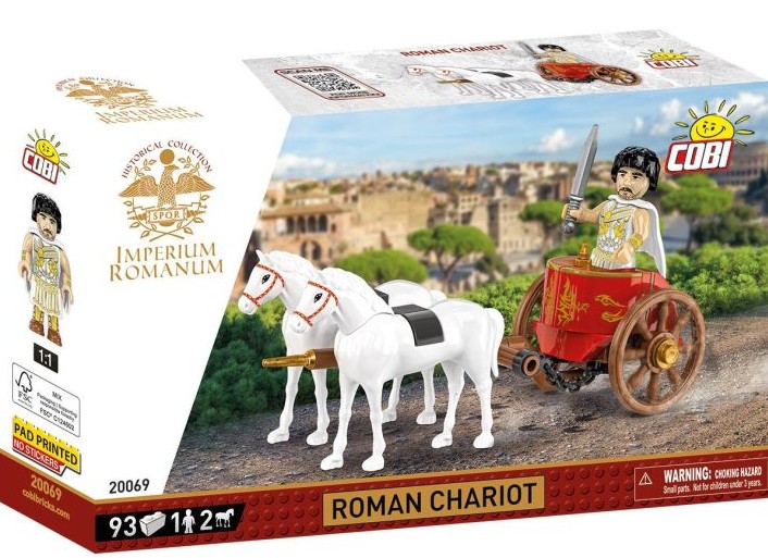 COBI Imperium Romanum 20069 - Roman Chariot Römischer Streitwagen Bausatz 93 Klemmbausteine/1 Figur/2 Pferde