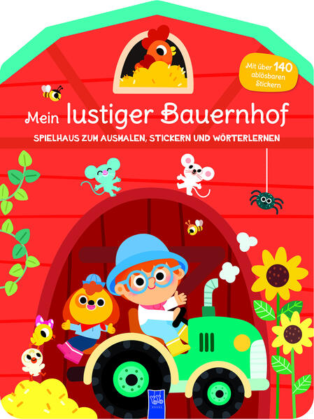 Mein lustiger Bauernhof - Spielhaus zum Ausmalen Stickern und Wörter lerner
