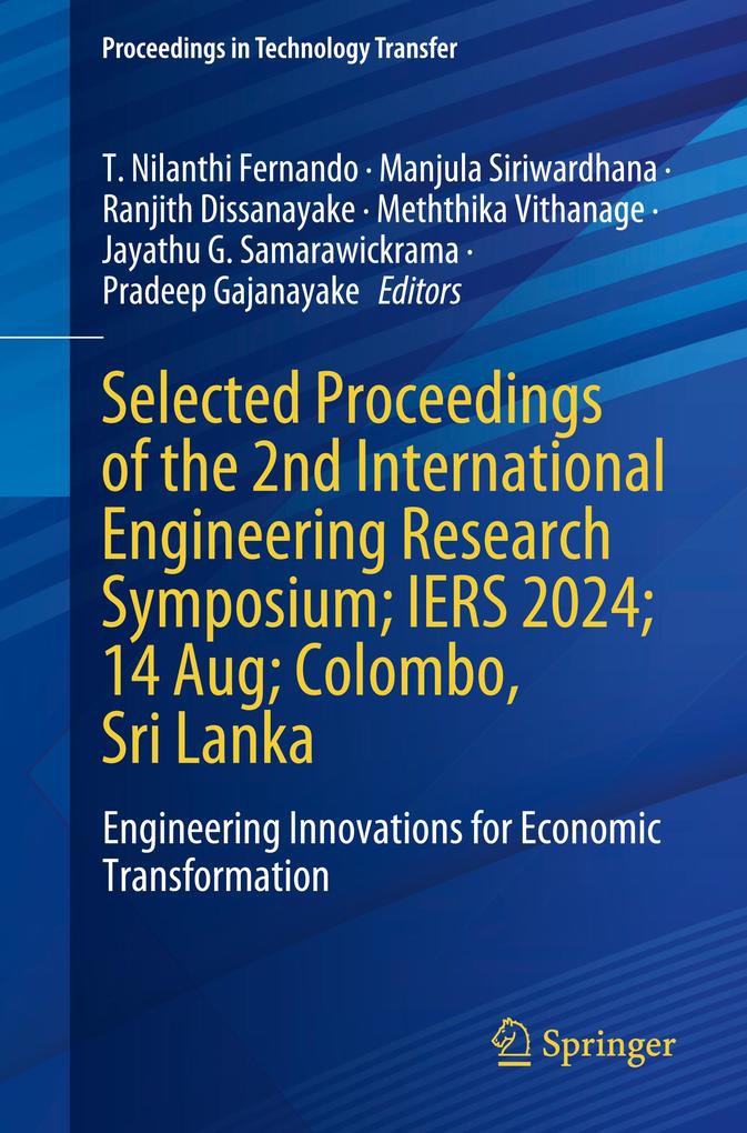 Selected Proceedings of the 2nd International Engineering Research Symposium; IERS 2024; 14 Aug; Colombo Sri Lanka