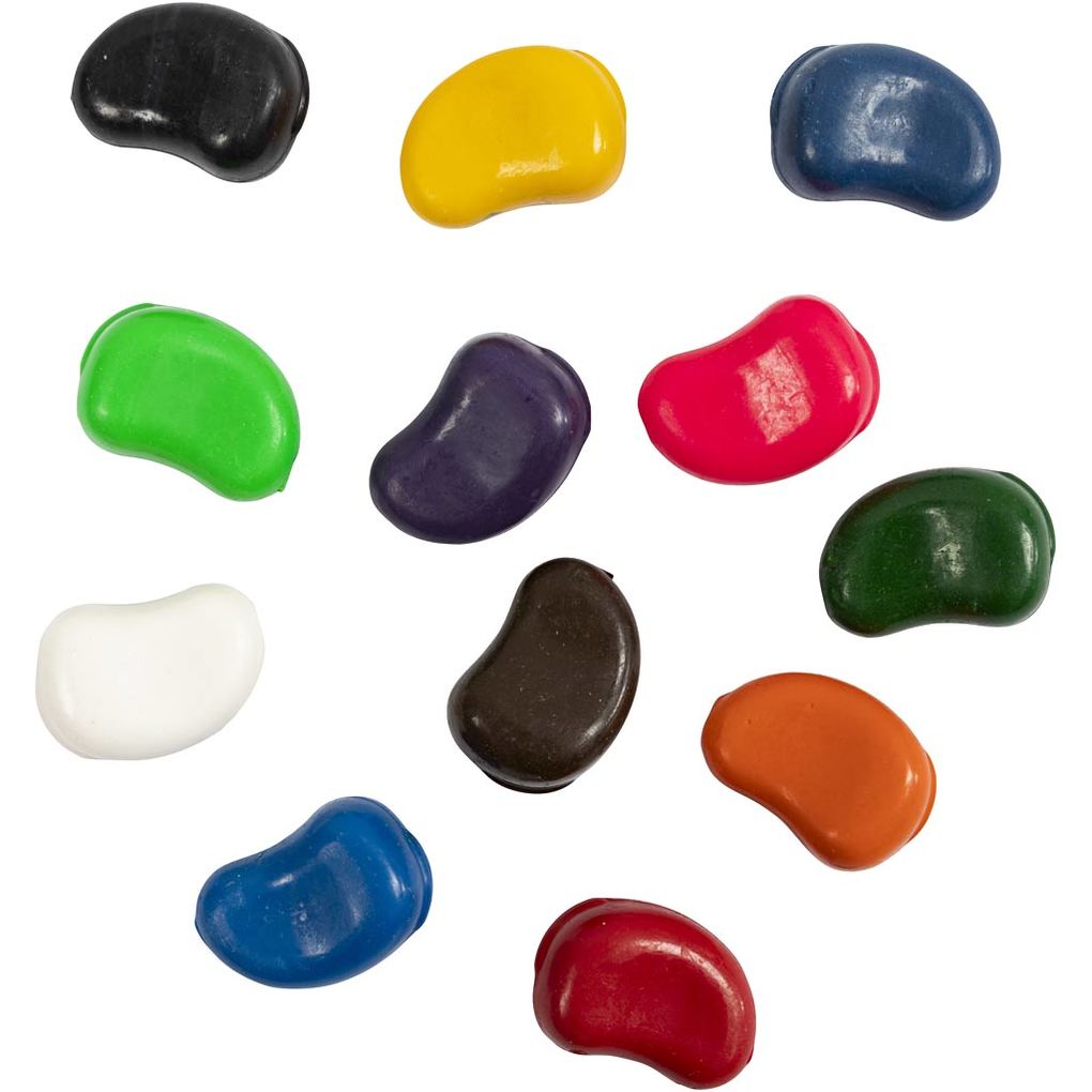 Creativ Company Ölpastellkreiden Bohnen L 25 mm Dicke 15 mm Sortierte Farben 12 Stk