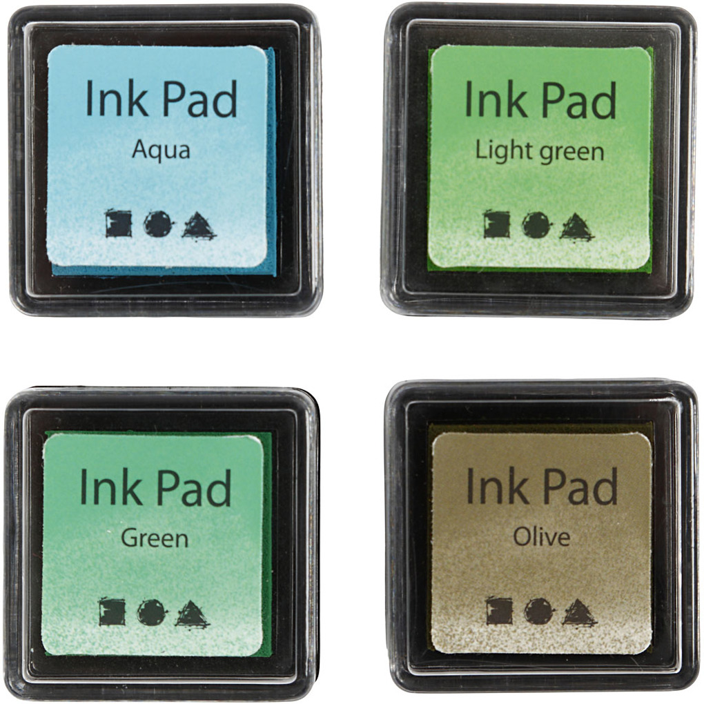 Creativ Company Stempelkissen H 2 cm Größe 35x35 cm Grün Hellgrün Olivgrün Aqua 4 Stk